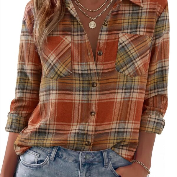 Zeagoo Women’s Long Sleeve Flannel Plaid Shirt